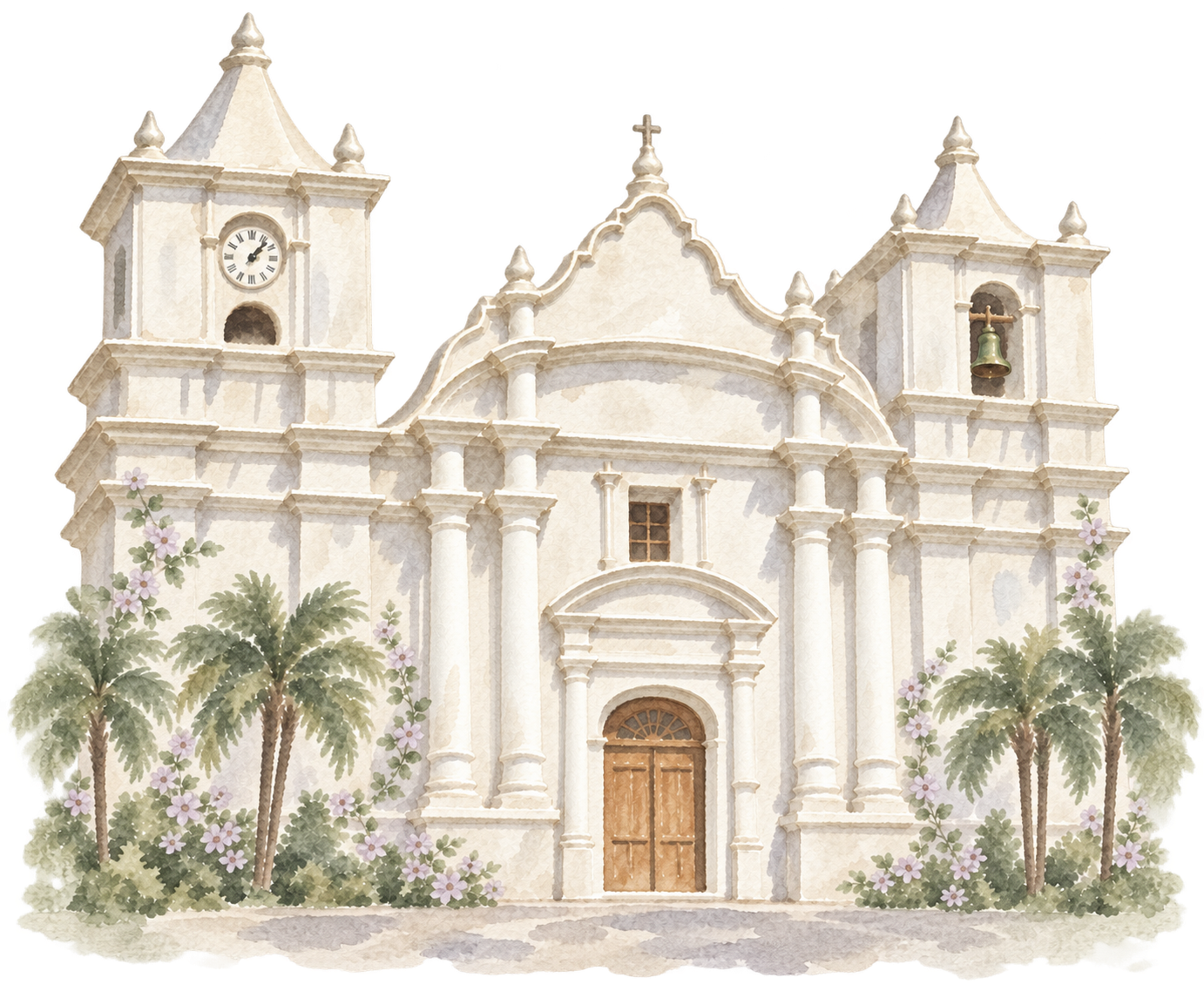 Ilustración en acuarela de la catedral